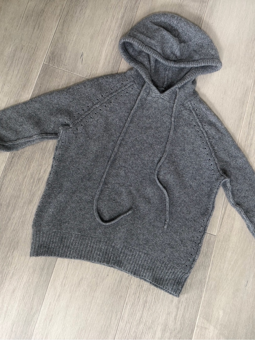 360 Cashmere Charcoal Crewneck Hooded Sweater